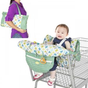 עגלת קניות מתקפלת לילדים לתינוק כרית עגלת ילדים כרית קניות לתינוק כיסוי הגנת עגלת כיסוי מושב כיסא תינוק עם חגורת בטיחות